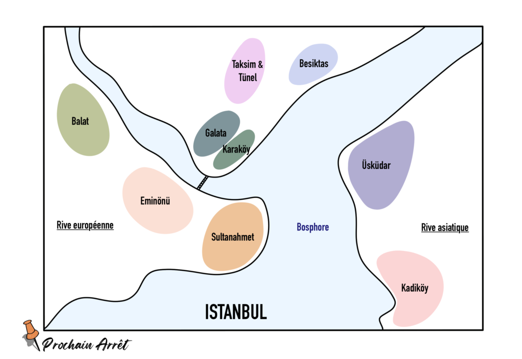 carte des quarters d'Istanbul